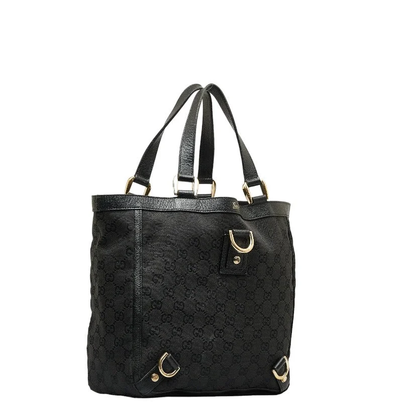 GUCCI leather sling bags for women -Gucci GG Canvas Abbey Handbag 130739 Black Canvas Leather Ladies Gucci