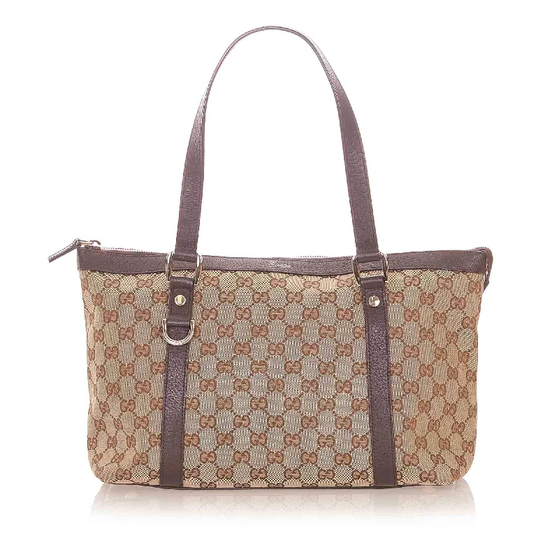 GUCCI bags with iconic web stripes -Gucci GG Canvas Abbey Tote Bag