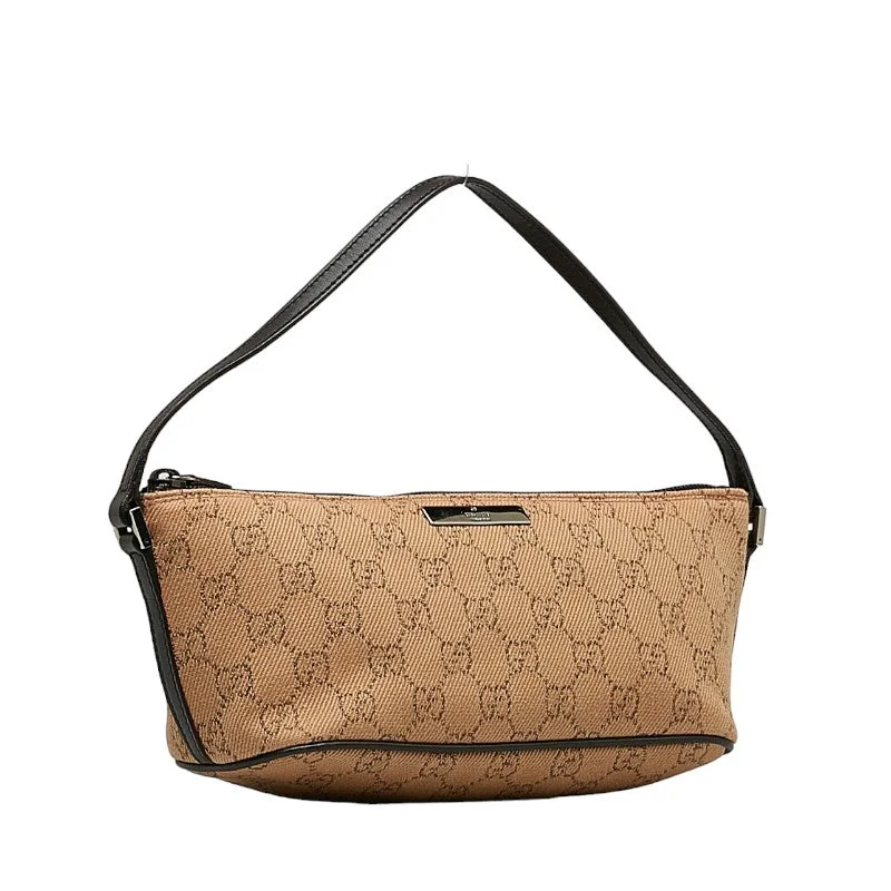 GUCCI bags with silver-tone hardware -Gucci GG canvas accessory pocket mini handbag accessory pocket 07193 beige brown canvas leather ladies Gucci