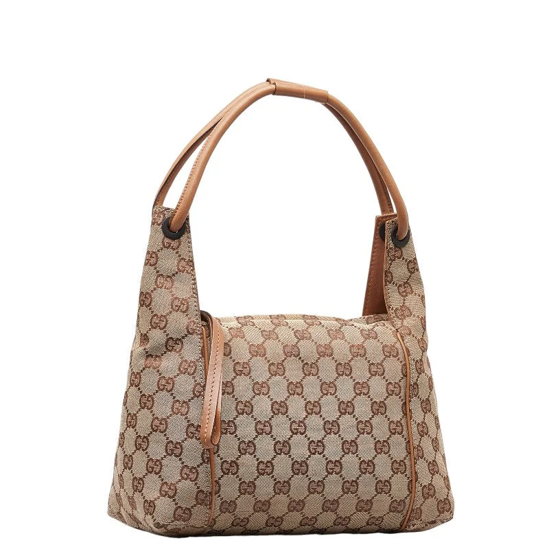 GUCCI bags for night out style -Gucci GG canvas handbag 101333 Brown canvas leather ladies Gucci