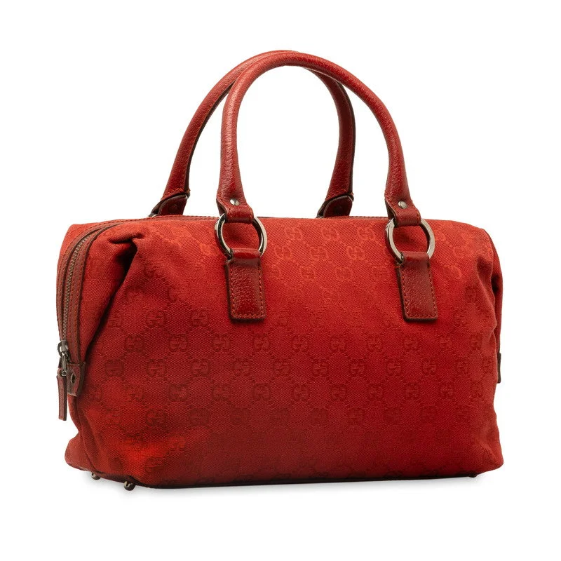 GUCCI handbags with opulent textures -Gucci GG canvas handbag 113009 Red canvas leather ladies Gucci