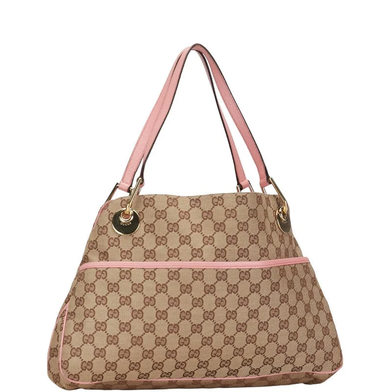 GUCCI bags with vintage appeal -Gucci GG canvas handbag 121023 beige pink canvas leather ladies GUCCI