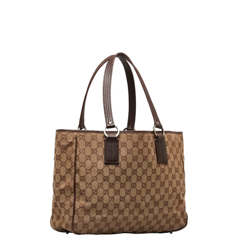 GUCCI large handbags for women -Gucci GG canvas handbag 113017 beige brown canvas leather ladies Gucci