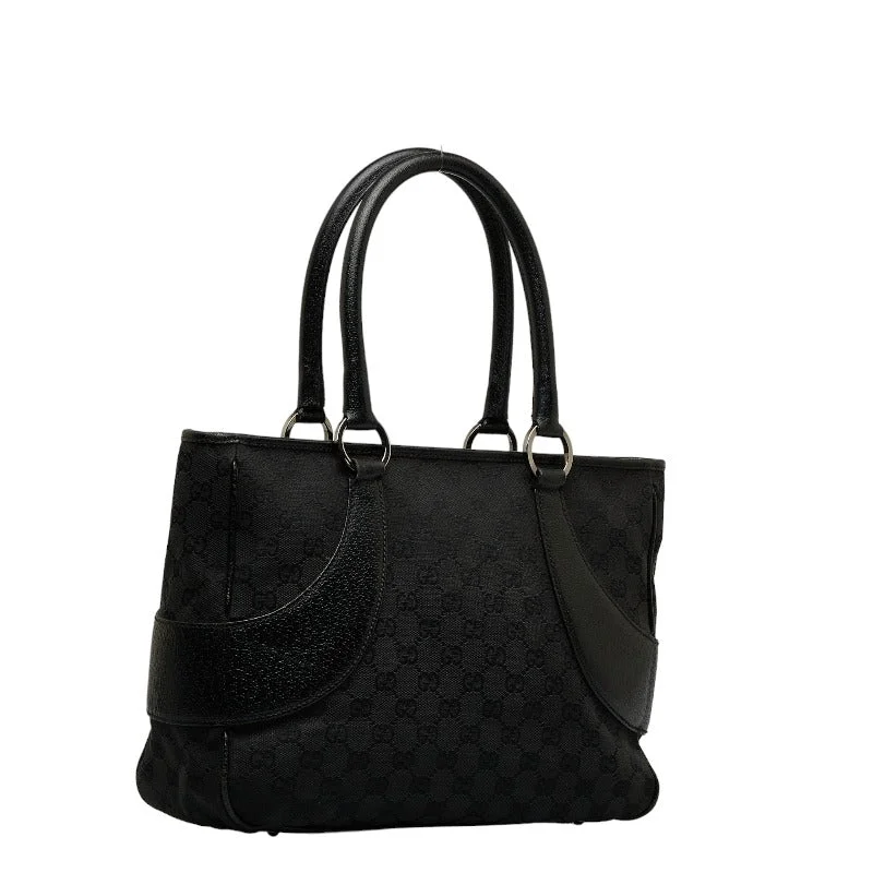 GUCCI handbags for the fashion elite -Gucci GG canvas handbag tooth bag 113011 black leather canvas ladies Gucci