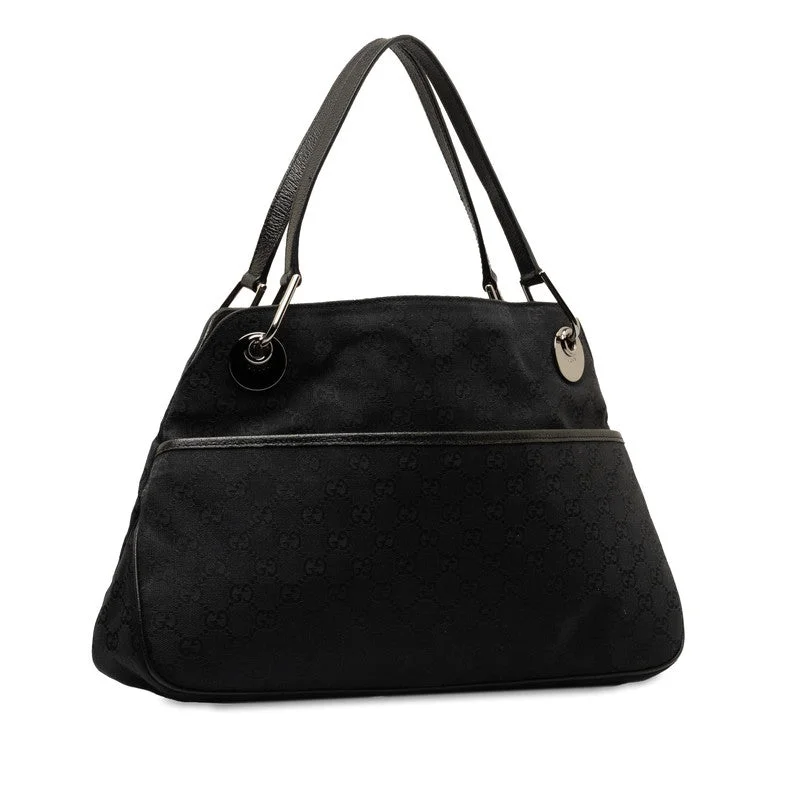 GUCCI women's handbags for sale -Gucci GG canvas handbag Tote bag 121023 black canvas leather ladies Gucci