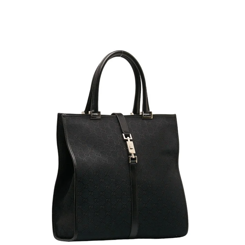 GUCCI bags for fashion-forward women -Gucci GG canvas Jackie handbag Tote bag 002 1064 black canvas leather ladies Gucci