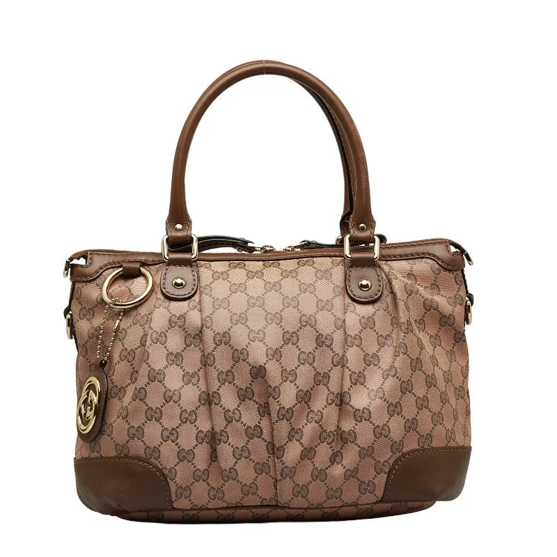 GUCCI bags with detailed craftsmanship -Gucci GG canvas sweatshirt handbag shoulder bag