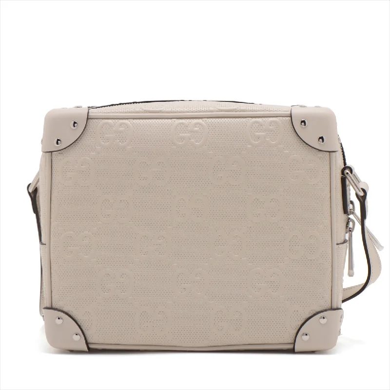 GUCCI limited edition handbags -Gucci GG Embos Leather Shoulder Bag White 626363