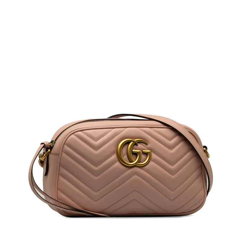 GUCCI handbags with floral prints -Gucci GG Marmont  Chain Shoulder Bag 447632 Pink Leather  Gucci