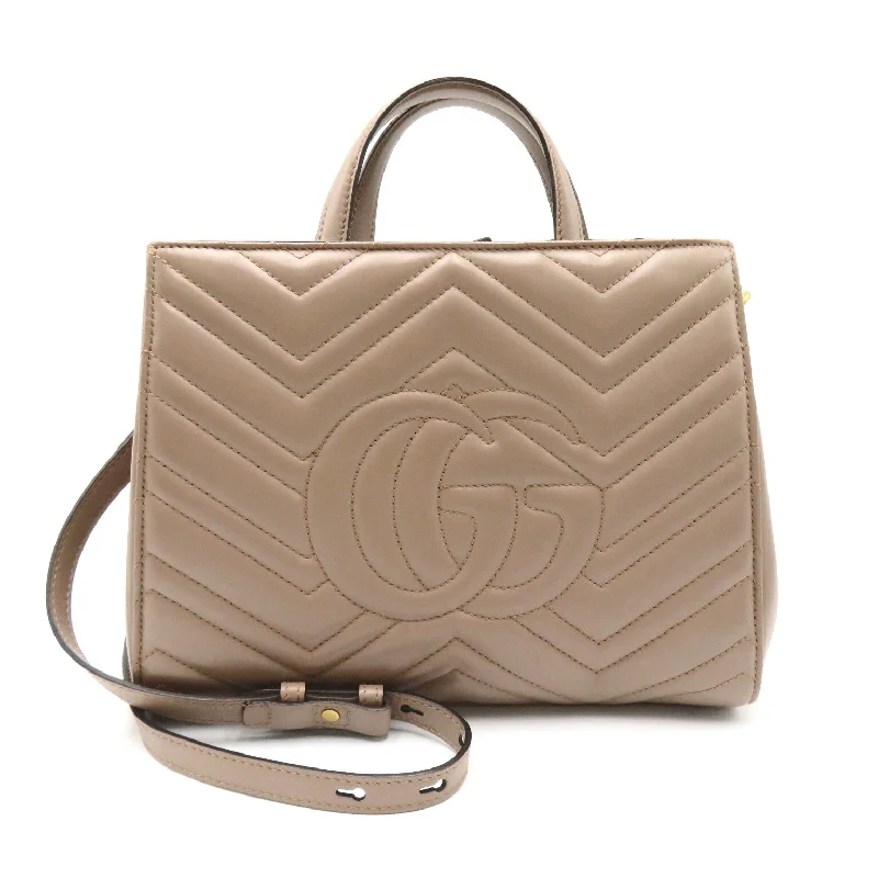 GUCCI bags for modern elegance -Gucci GG Marmont Handbag Handbag Handbag Leather  Beige Pink Beige 448054