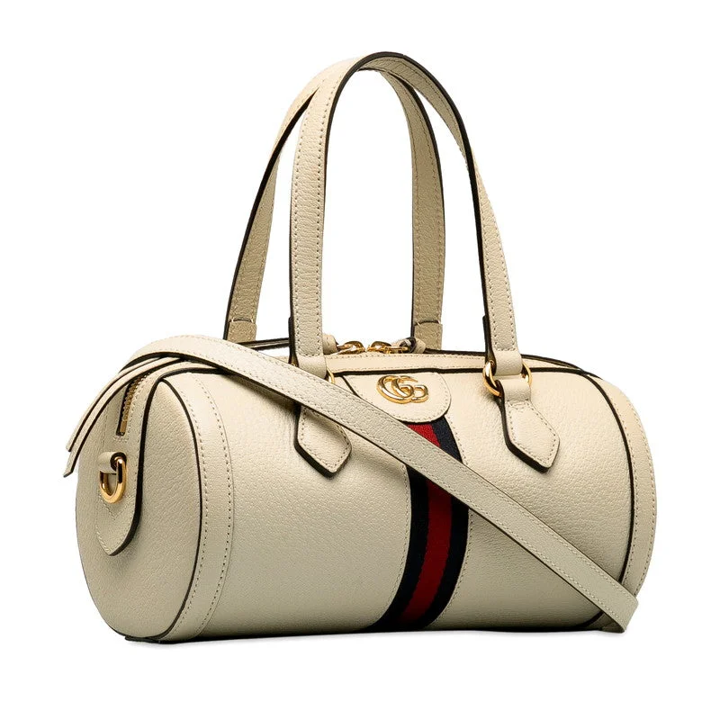 GUCCI handbags with floral designs -Gucci GG Ophidia Handbag Shoulder Bag 2WAY 602577 White Leather  Gucci