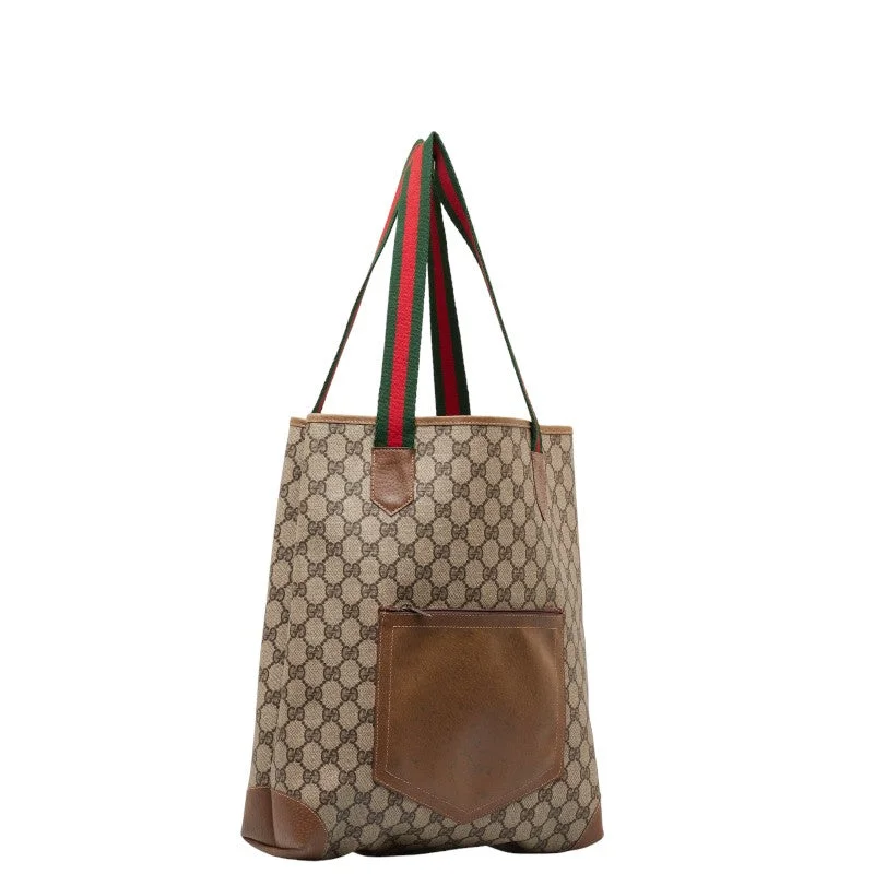 GUCCI classic handbags for women -Gucci GG Plus Line Tote Bag Brown PVC Leather  Gucci