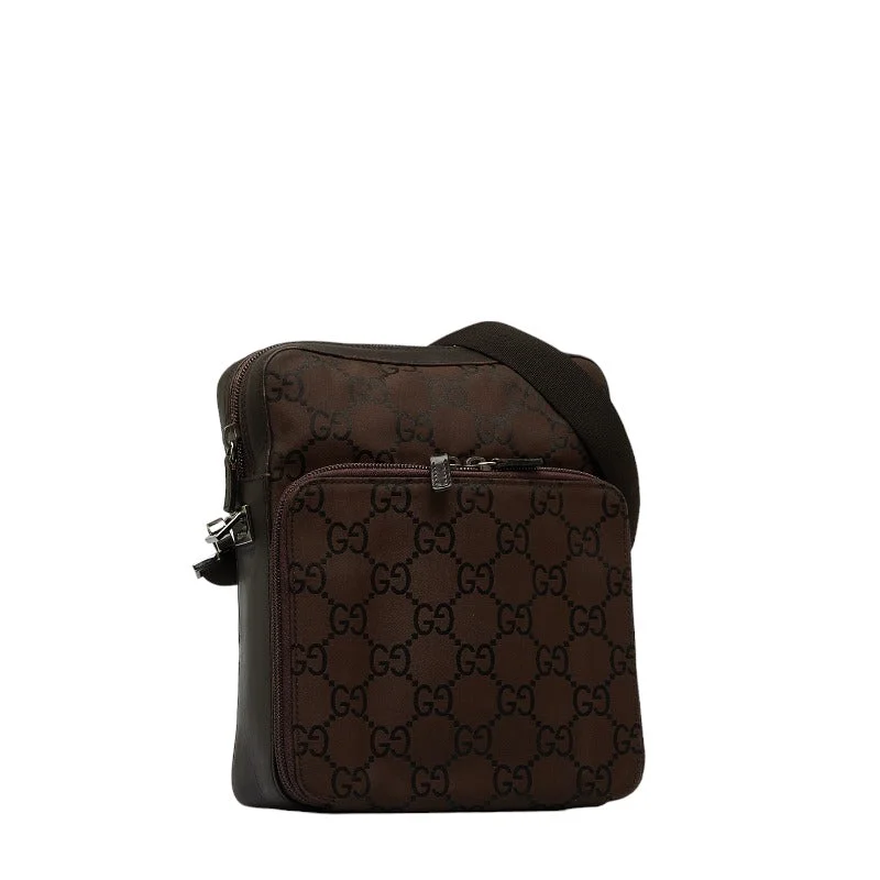 GUCCI handbags online shopping -Gucci GG Shoulder Bag 007 2019 Brown Nylon Leather  Gucci