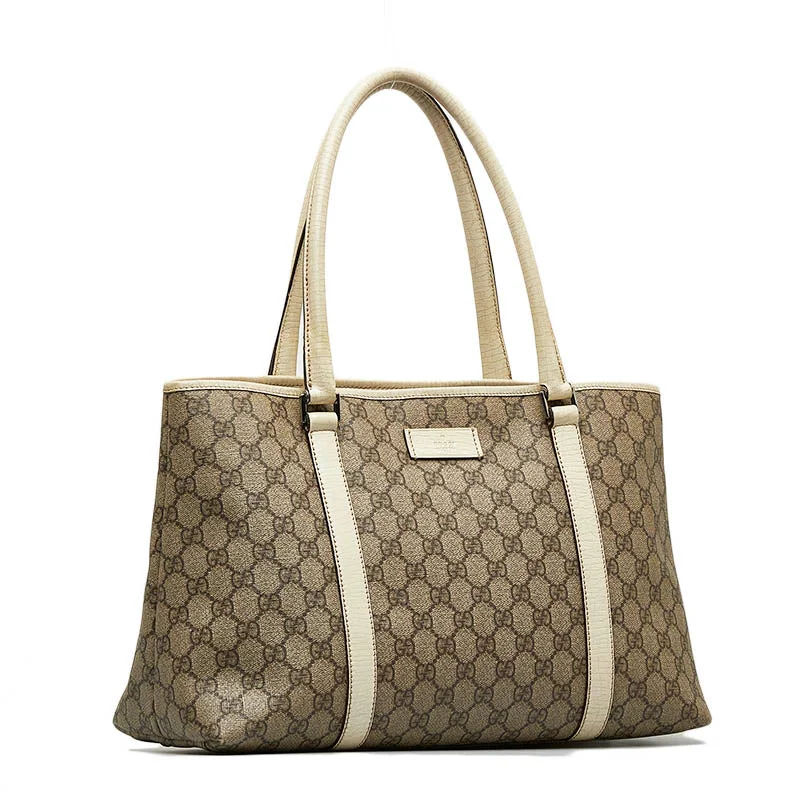 GUCCI bags with sculptural designs -Gucci GG Spring Handbag 114595 Beige White PVC Leather  Gucci