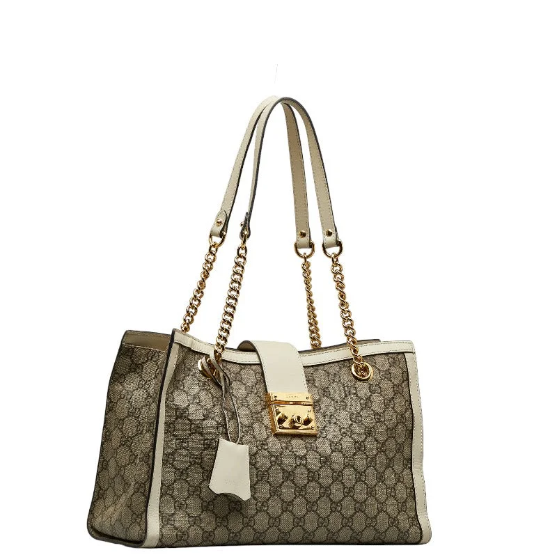 Buy authentic GUCCI leather handbags -Gucci GG Spring Padlock Gold  Chain Shoulder Bag  Bag 479197 Beige Ivory