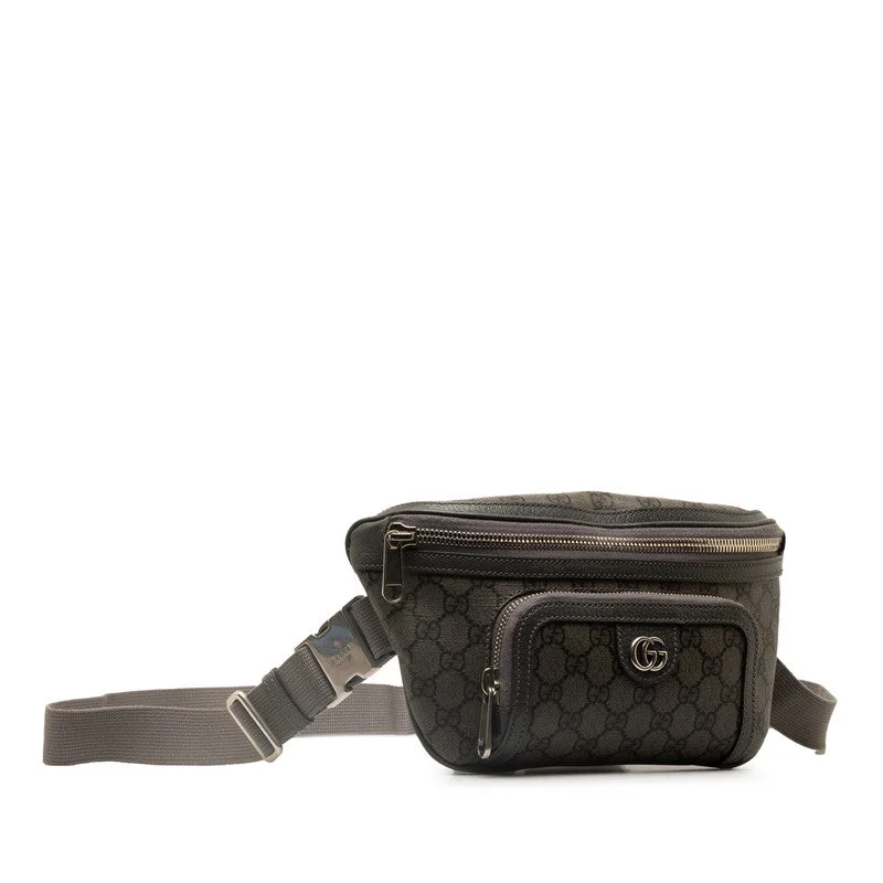 GUCCI bags with minimalist chic appeal -Gucci GG Supreme GG Marmont Waist Bag Body Bag 733868 Grey PVC Leather  Gucci