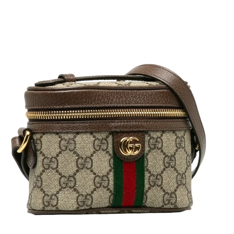 GUCCI bags for everyday luxury fashion -Gucci GG Supreme Ophidia Sy Line Slipper Mini Shoulder Bag Vanity Bag 699532 Beige Multicolor PVC Leather  Gucci Gucci