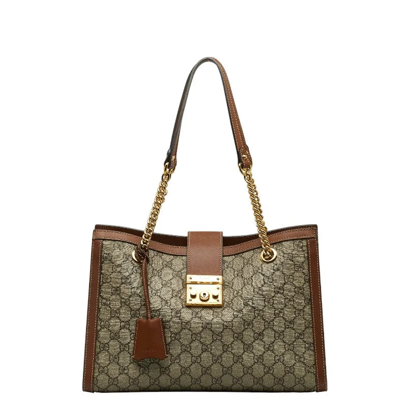 GUCCI bags with crystal embellishments -Gucci gg supreme padlock chain shoulder bag