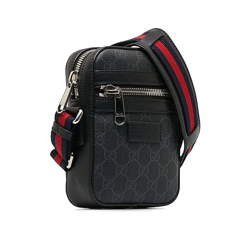 GUCCI handbags with luxurious detailing -Gucci GG Supreme Sherry Line Diagonal Shoulder Bag 598103 Black