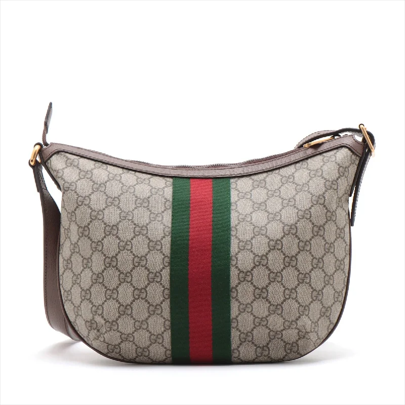 GUCCI exclusive handbags with high-end appeal -Gucci GG Supreme Shoulder Bag Beige X Brown 598125