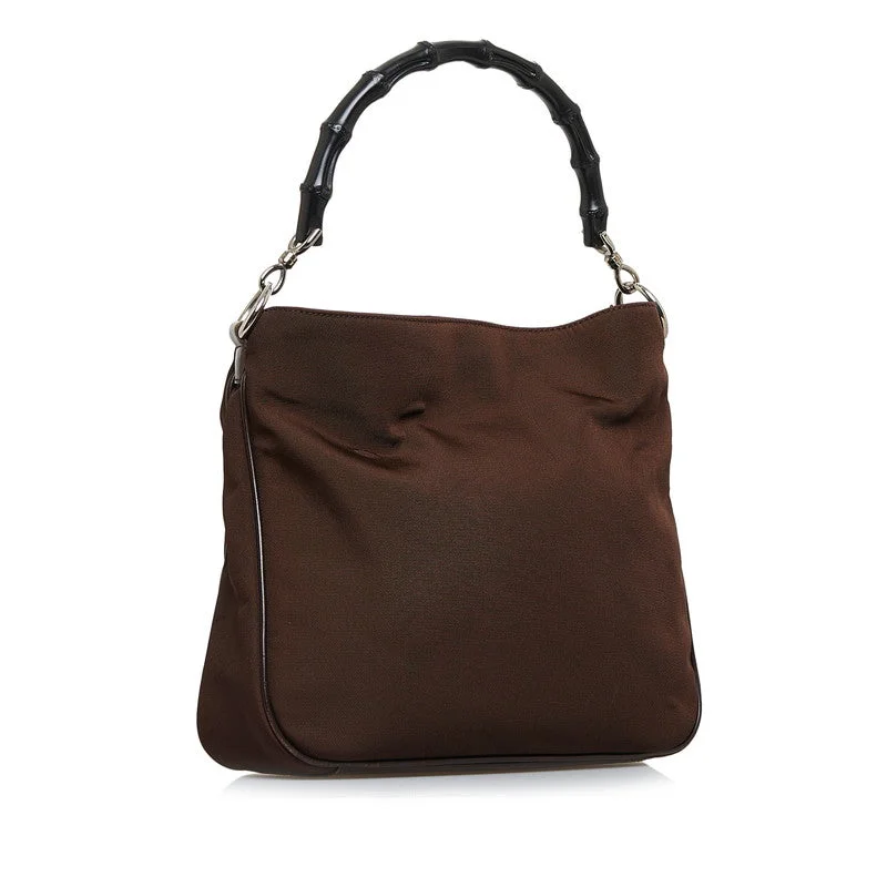 GUCCI handbags for casual elegance -GUCCI Gucci 001 1638 Handbags Nylon/Laser Brown Black Ladies Gucci