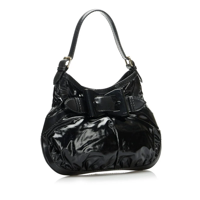 GUCCI bags with distinctive leather -GUCCI Gucci 189885 Handbags Patent Laser Black  Gucci