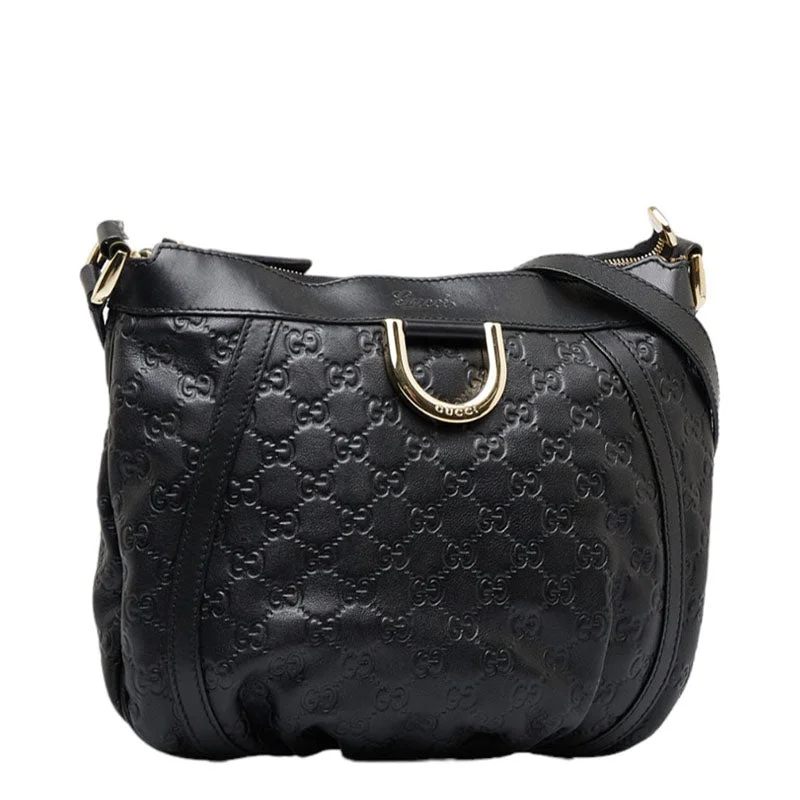 GUCCI bags with geometric designs -GUCCI Gucci 203257 Shoulder Bag Leather Black