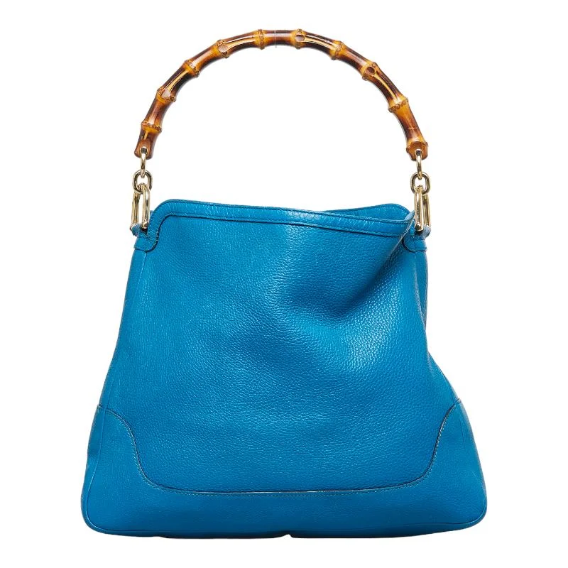 GUCCI handbags for special occasions -GUCCI Gucci Bamboo 282315 Shoulder Bag Leather Blue