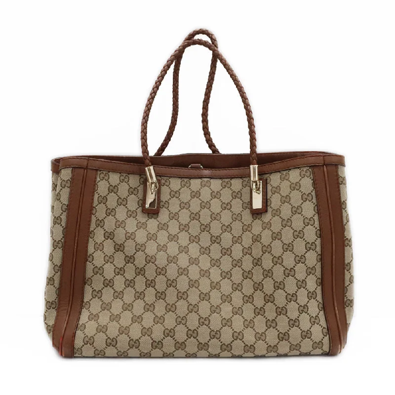 GUCCI handbags with luxurious detailing -GUCCI Gucci Bella Bambucel Tote Bag 269945 Leather Brown G  Handbag