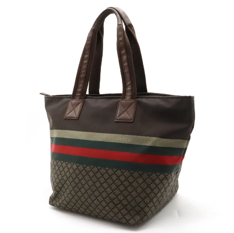 GUCCI handbags with luxurious detailing -GUCCI Gucci Diamond Shellie Line  Bag Shoulder Bag Shoulder Bag Nylon Leather Brown Red Green 267922