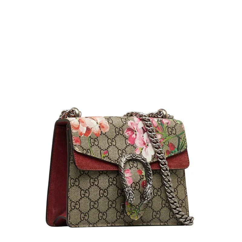 GUCCI bags with gold accents -GUCCI Gucci GG Bloom's 421970 Shoulder Bag PVC/Swed Beige Wine Red Ladies Gucci