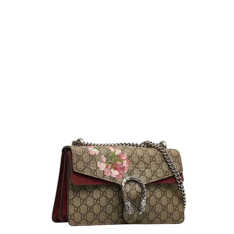 GUCCI canvas handbags for sale -GUCCI Gucci GG Blumens 400249 Shoulder Bag PVC/Swed Beige Wine Red Ladies Gucci