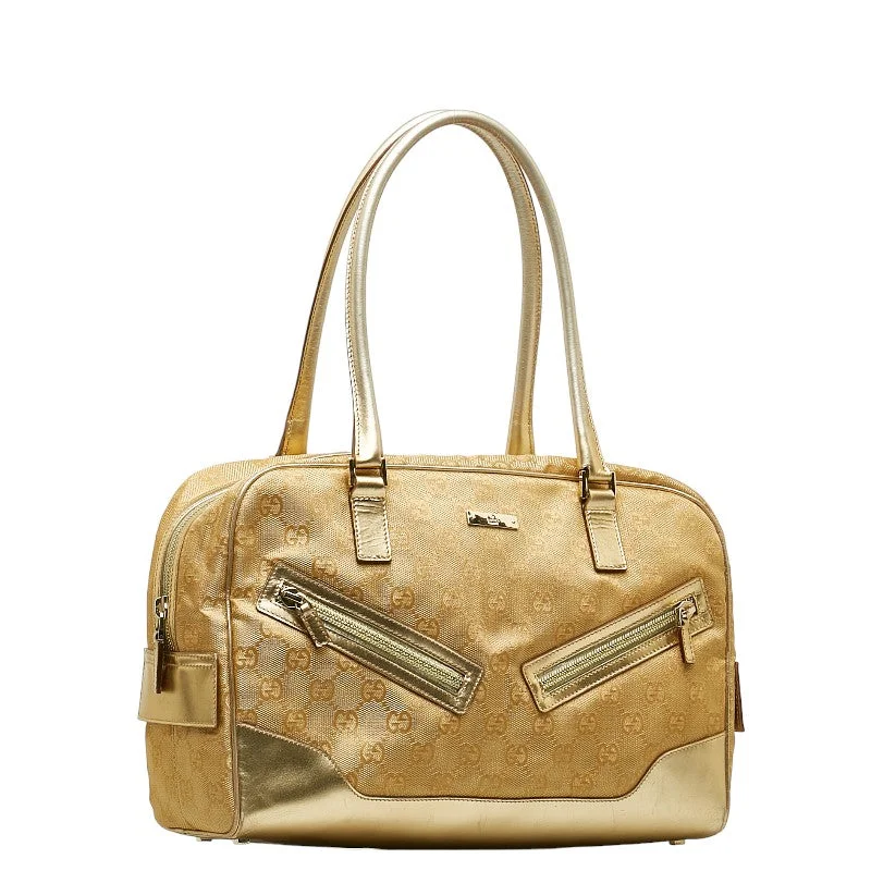 GUCCI bags for elegant fashionistas -Gucci GG Monogram Tote Handbag 000-0852 2123 Women's Gold Metallic