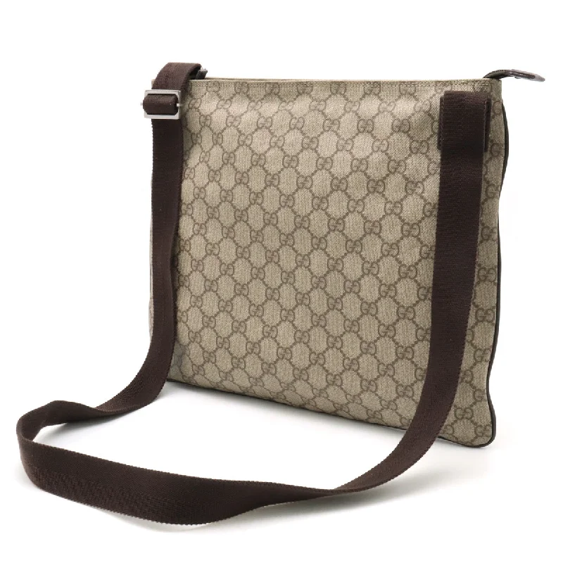 GUCCI large handbags for women -GUCCI Gucci GG Spring GG Plus Shoulder Bag  PVC Leather Beige Dark Brown 141198