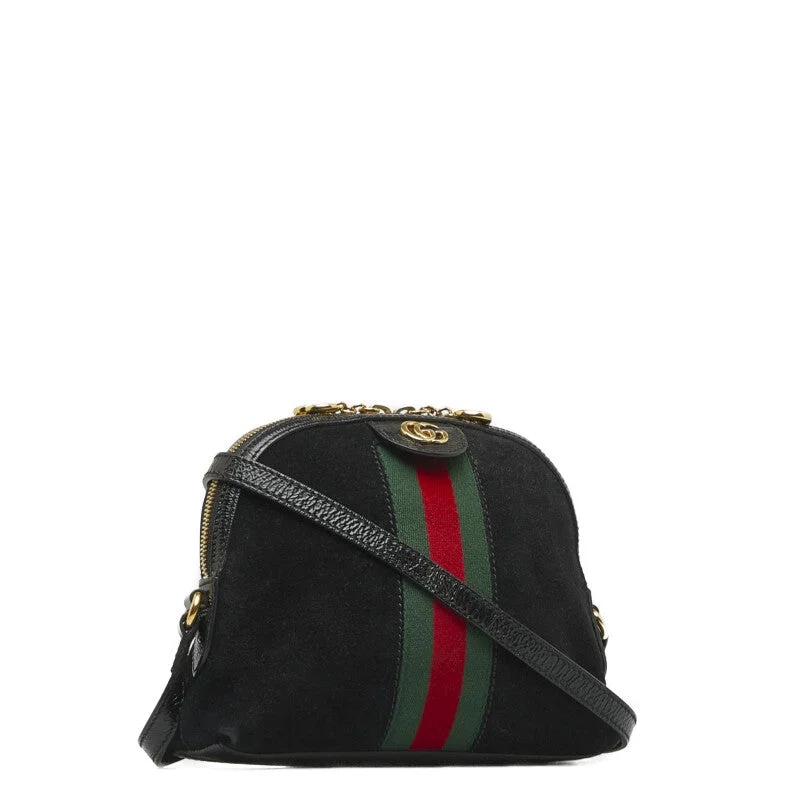 GUCCI exclusive designer handbags -GUCCI Office 499621 Shoulder Bag Suede/Patent Leather Black