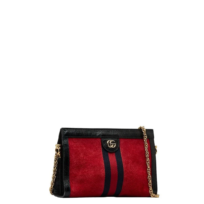 GUCCI bags with vintage appeal -GUCCI Gucci Office 503877 Shoulder Bag Leather/Sweater Red Black Ladies Gucci