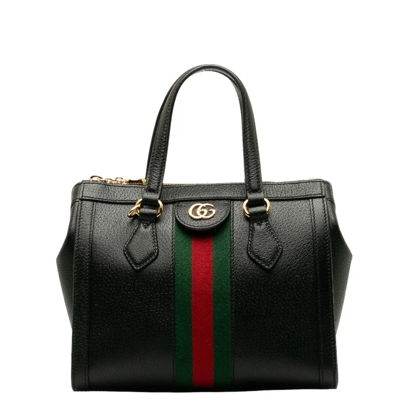 GUCCI bags for sophisticated women -Gucci Ophidia Sherry Line Office Handbag 547551 Black Leather