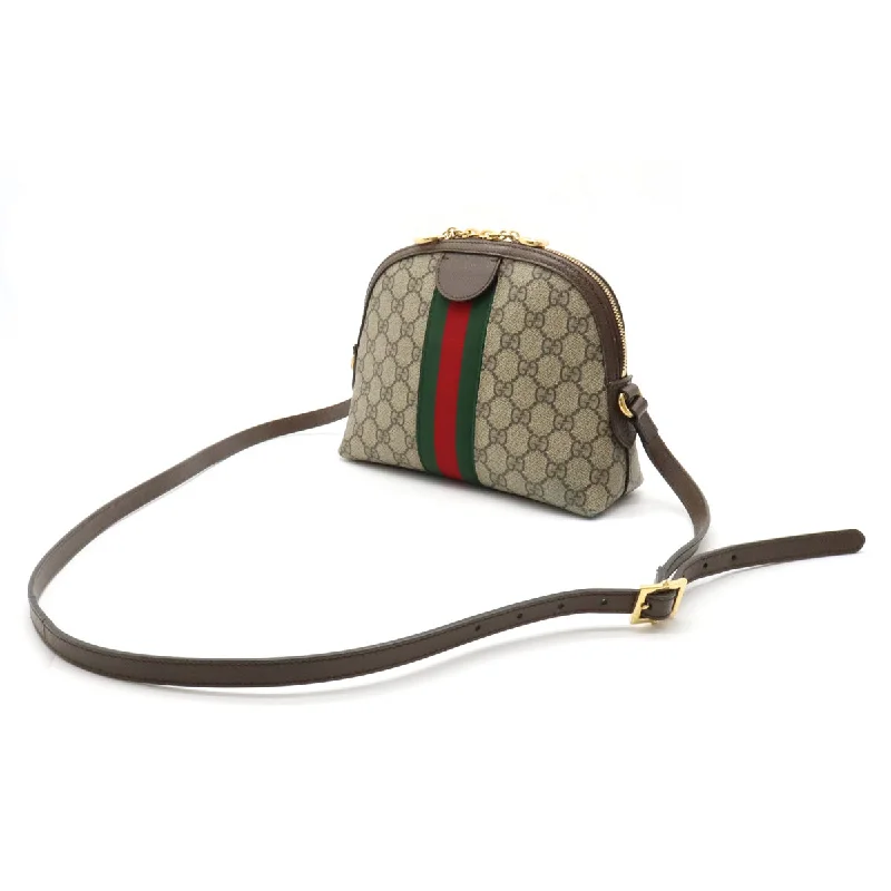 GUCCI handbags with detachable pouches -GUCCI Gucci Office GG Spring Shell Line Small Shoulder Bag Posket PVC Leather Beige Moca Brown 499621