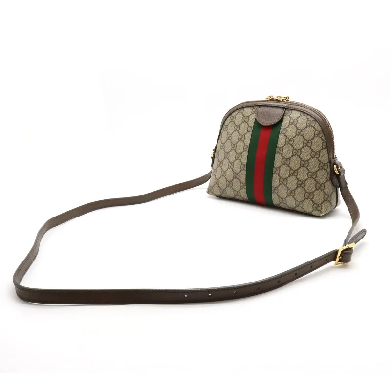 GUCCI bags for seasonal style -GUCCI Gucci Office GG Spring Shell Line Small Shoulder Bag Posket PVC Leather Beige Moca Brown 499621