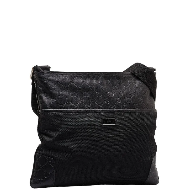 GUCCI bags with luxurious fabrics -Gucci Gucci Sder Bag 161822 Black Canvas Leather  Gucci