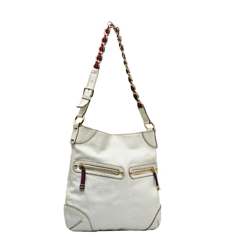 GUCCI small handbags for women -GUCCI Gucci Shelley Line 154392 Shoulder Bag Leather/Candy White Ladies Ladies Ladies