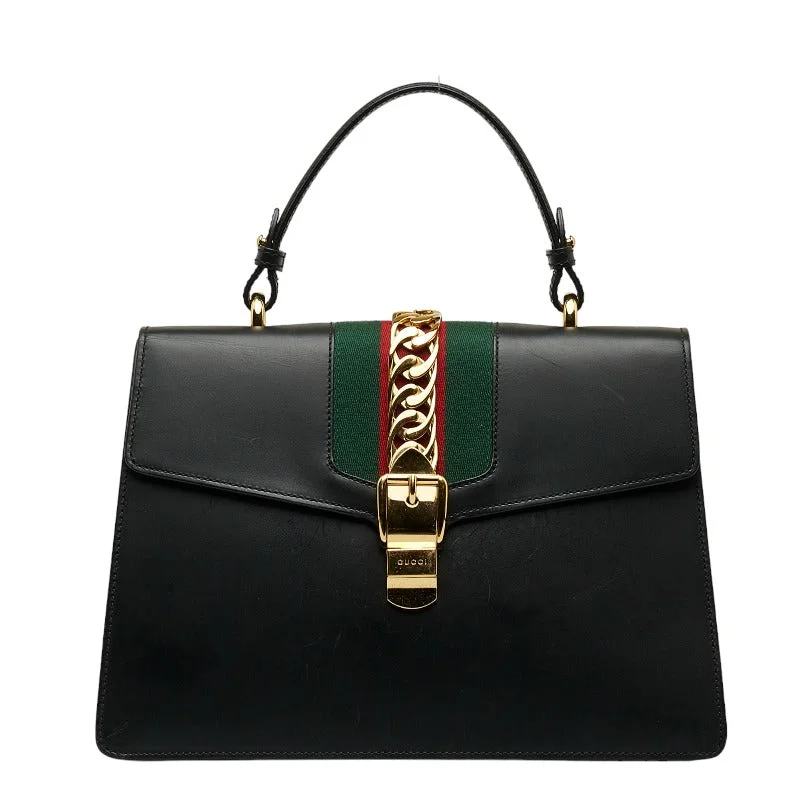 GUCCI designer leather bags for women -Gucci Gucci Silver 431665 Shoulder Bag Leather Black Gold Ladies Gucci