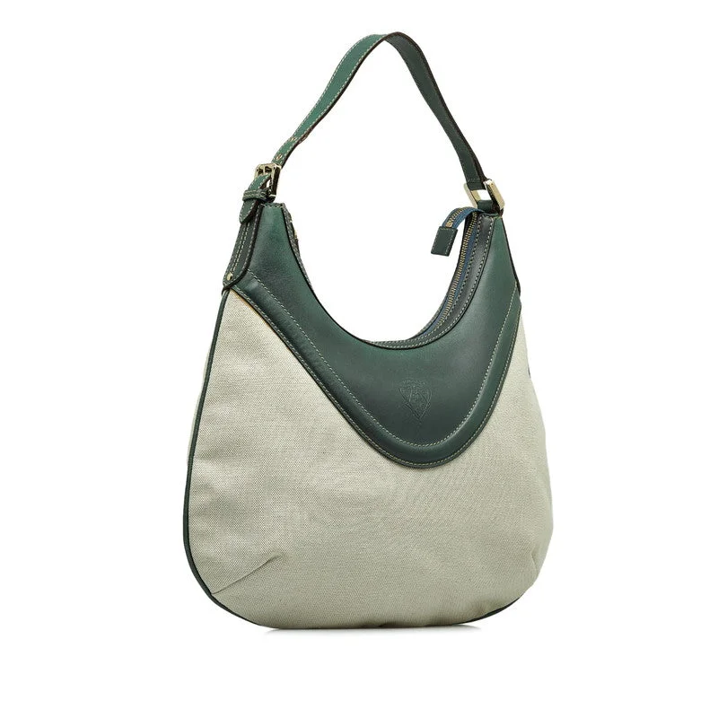 GUCCI bags with geometric designs -Gucci Hysteria Shoulder Bag 141875 White Green Canvas Leather