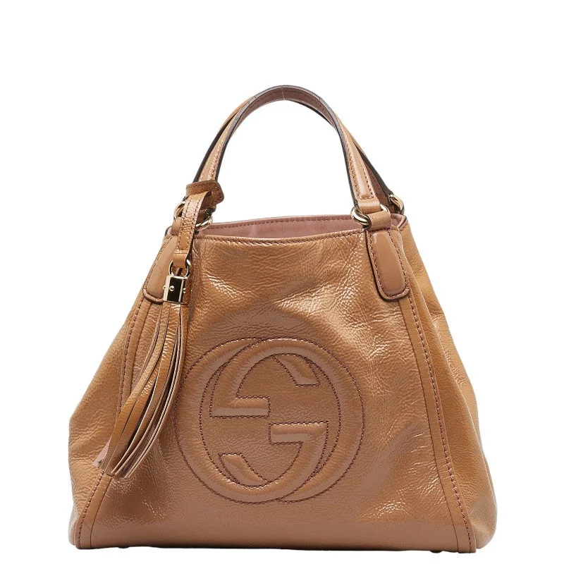 GUCCI handbags with chic style -Gucci Interlocg G Tasel Handbag 2WAY 336751 Beige Pink Emalje Leather  Gucci Gucci