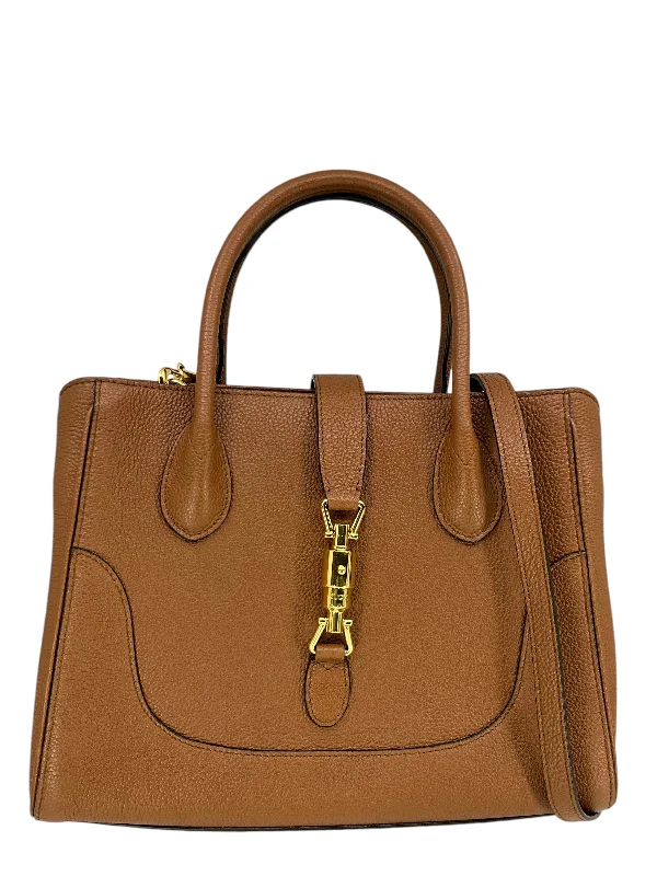 GUCCI bags for the chic modern woman -GUCCI Jackie 1961 Small Natural Grain Leather Tote Bag