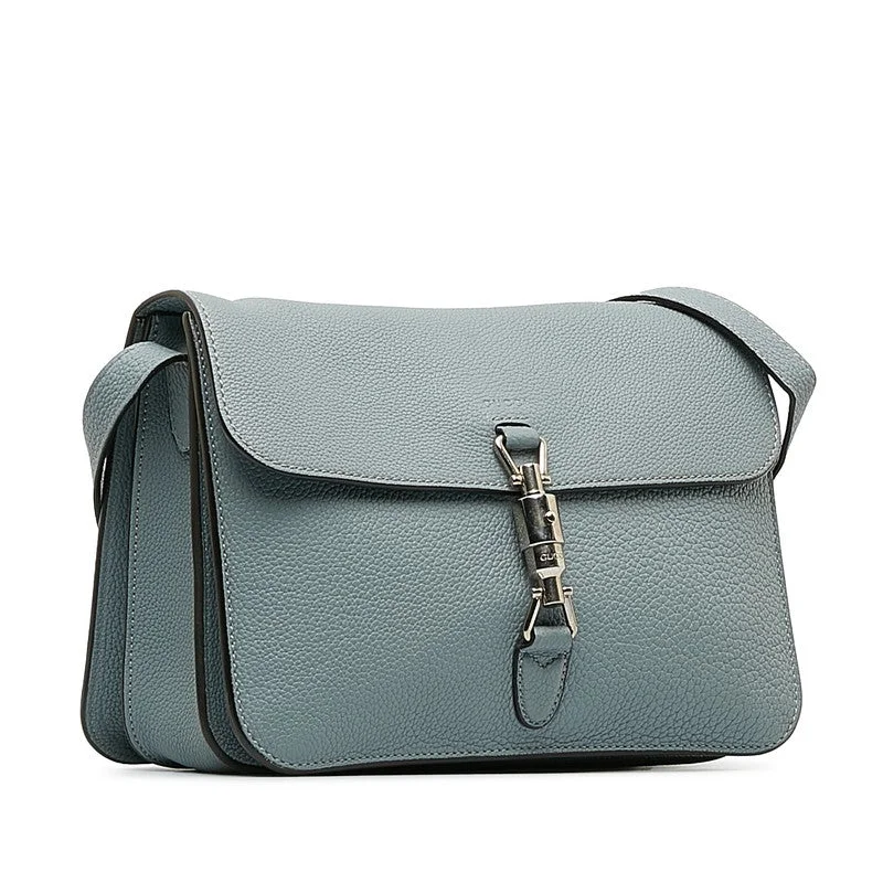 GUCCI handbags for special occasions -Gucci Jackie Diagonal Shoulder Bag 362971 Light Blue Leather