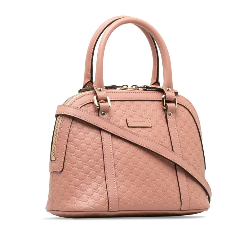 GUCCI handbags with floral prints -Gucci Micro Guccisima Alma BB Handbag Shoulder Bag 2WAY 449654 Pink