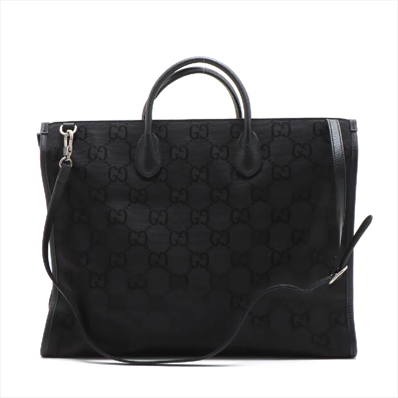 GUCCI suede handbags for women -Gucci Off-Grid Nylon x Leather 2WAY Tote Bag Black 630353