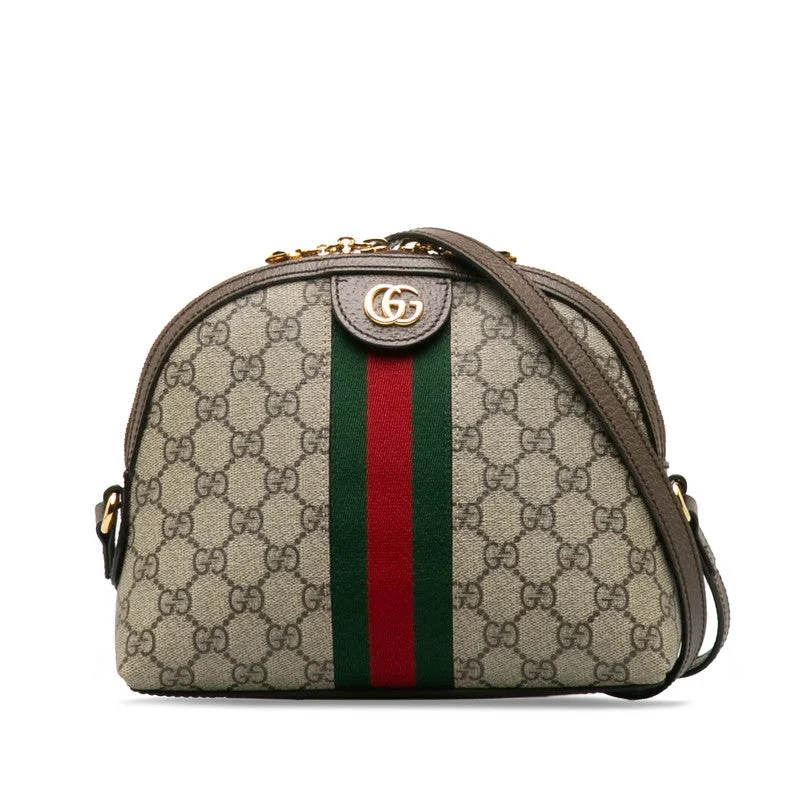 GUCCI handbags with interlocking GG -Gucci Ophidia GG Supreme Diagonal Shoulder Bag 499621 Brown Women's