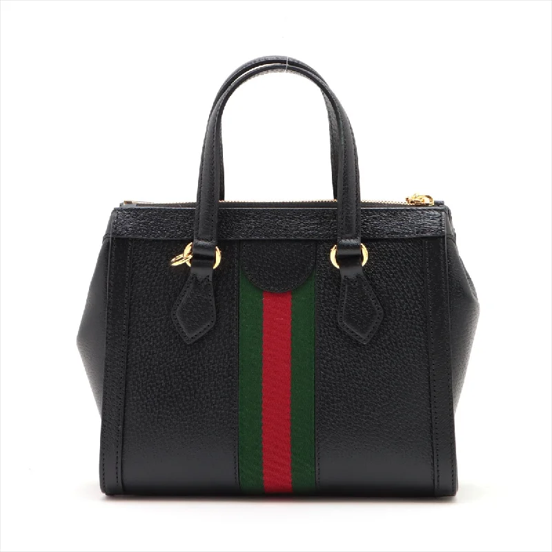 GUCCI bags for fashion-forward women -Gucci Ophidia Leather 2WAY Handbag Black 719882